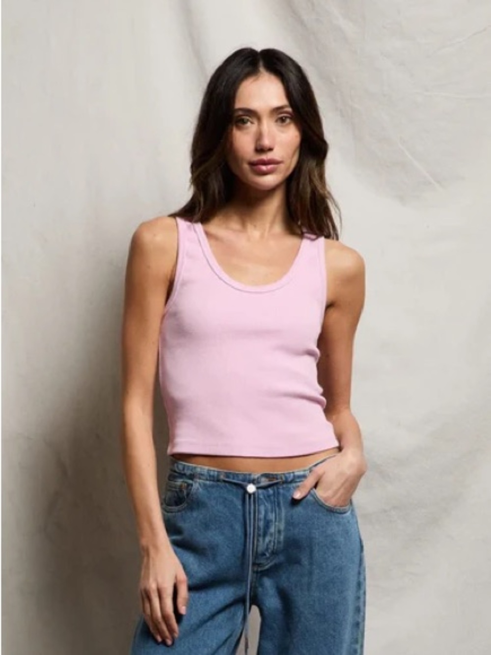 NWT Blondie Rib Bra Friendly Tank- Sugar Pink